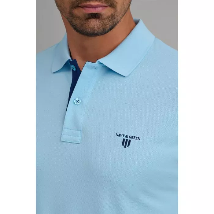 Navy & Green Μπλουζάκι Πικέ Polo Young Line - Image 5