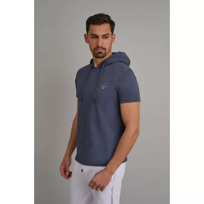 Navy & Green Μπλούζα Με Κουκούλα - Image 4