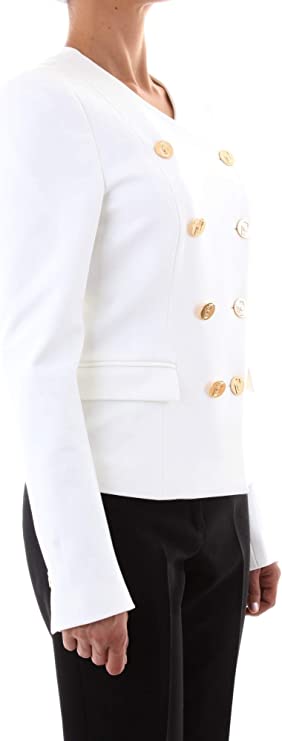 LIU JO Λευκό Μεσάτο Σακάκι με Χρυσά Κουμπιά - Image 3