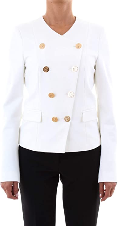 LIU JO Λευκό Μεσάτο Σακάκι με Χρυσά Κουμπιά - Image 4