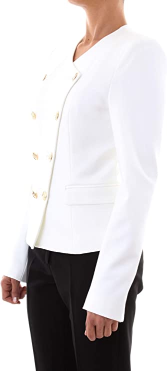 LIU JO Λευκό Μεσάτο Σακάκι με Χρυσά Κουμπιά - Image 5