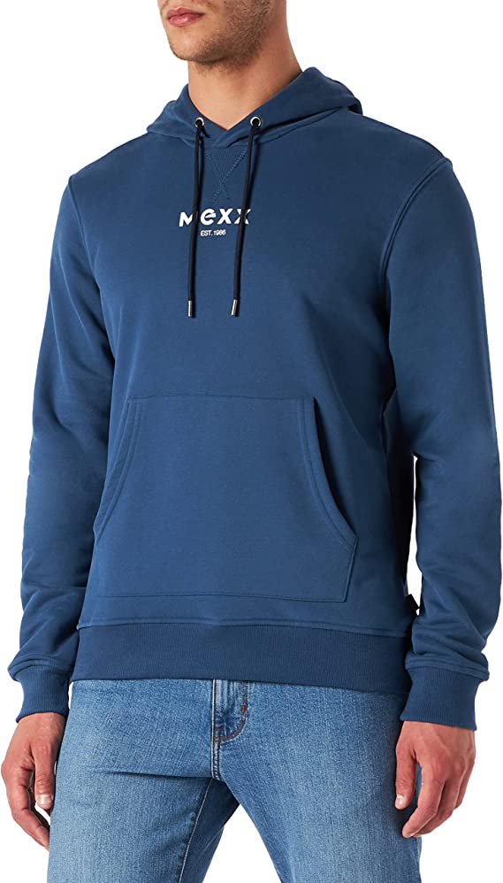 Mexx Μπλούζα Φούτερ Μπλέ Σκούρο με Κουκούλα