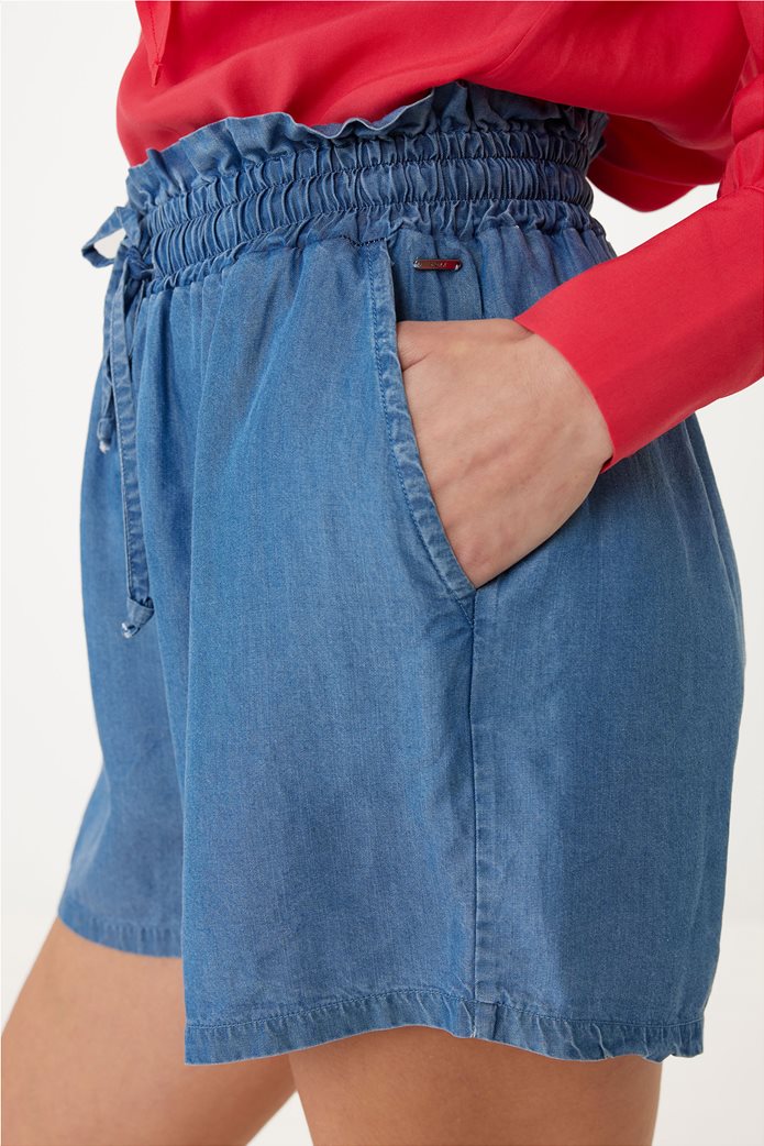 Mexx Denim Σορτς Navy Μπλέ με Σούρες στη Μέση - Image 2