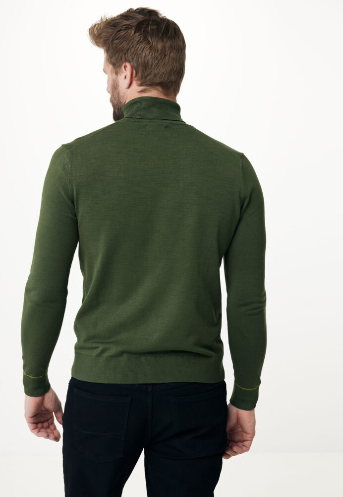 Mexx Fashion Ανδρικό Πουλόβερ Μακρυμάνικο Ζιβάγκο Πράσινο - Image 2