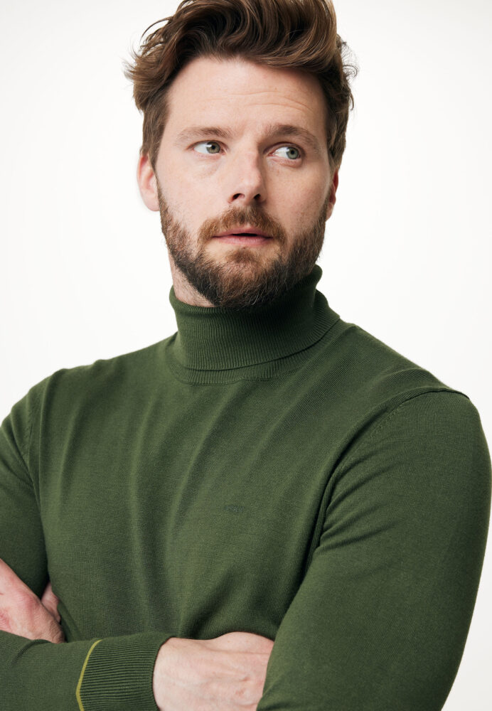 Mexx Fashion Ανδρικό Πουλόβερ Μακρυμάνικο Ζιβάγκο Πράσινο - Image 4