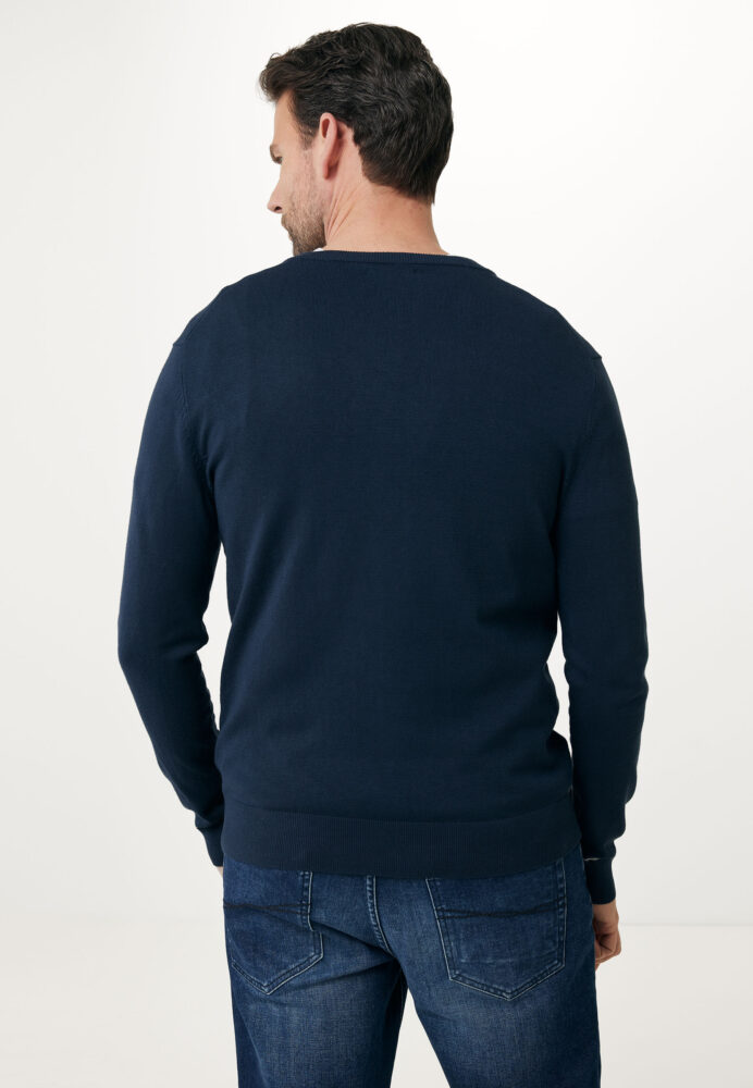 Mexx Fashion Ανδρικό Πουλόβερ Μακρυμάνικο με Λαιμόκοψη Τύπου V Μπλέ Σκούρο - Image 4