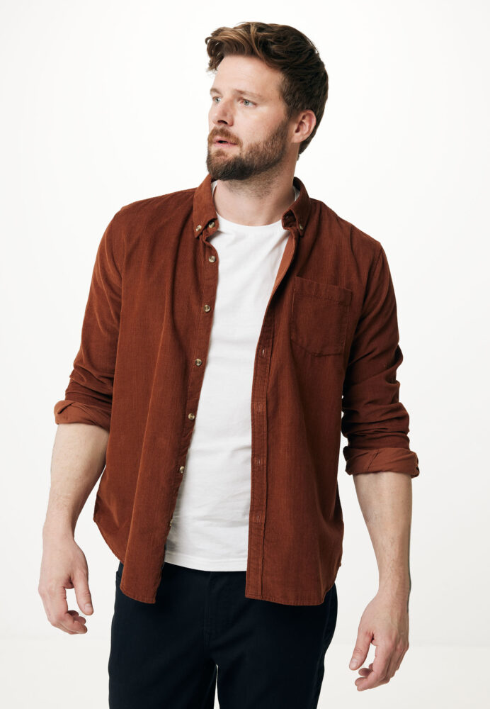 Mexx Καφέ Κοτλέ Πουκάμισο