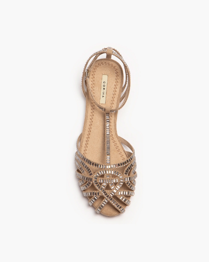 Corina Φλατ Μπεζ Πέδιλο με μεγάλα Στρας - Image 4