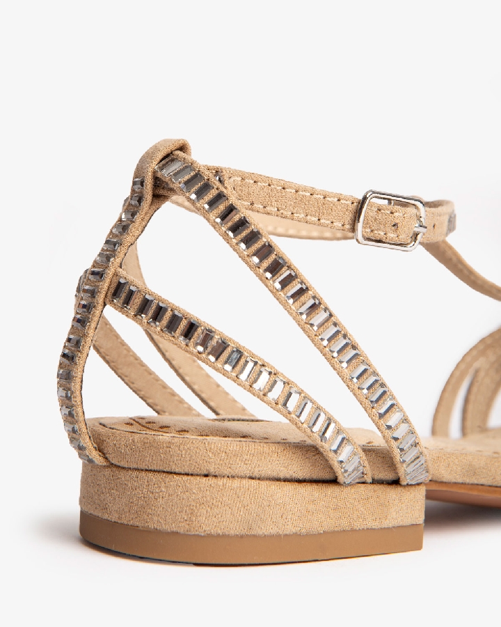 Corina Φλατ Μπεζ Πέδιλο με μεγάλα Στρας - Image 3