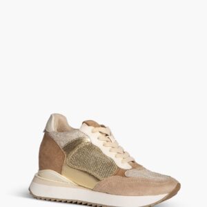 Corina Sneaker Μπεζ Χρυσό με εσωτερική φιάπα