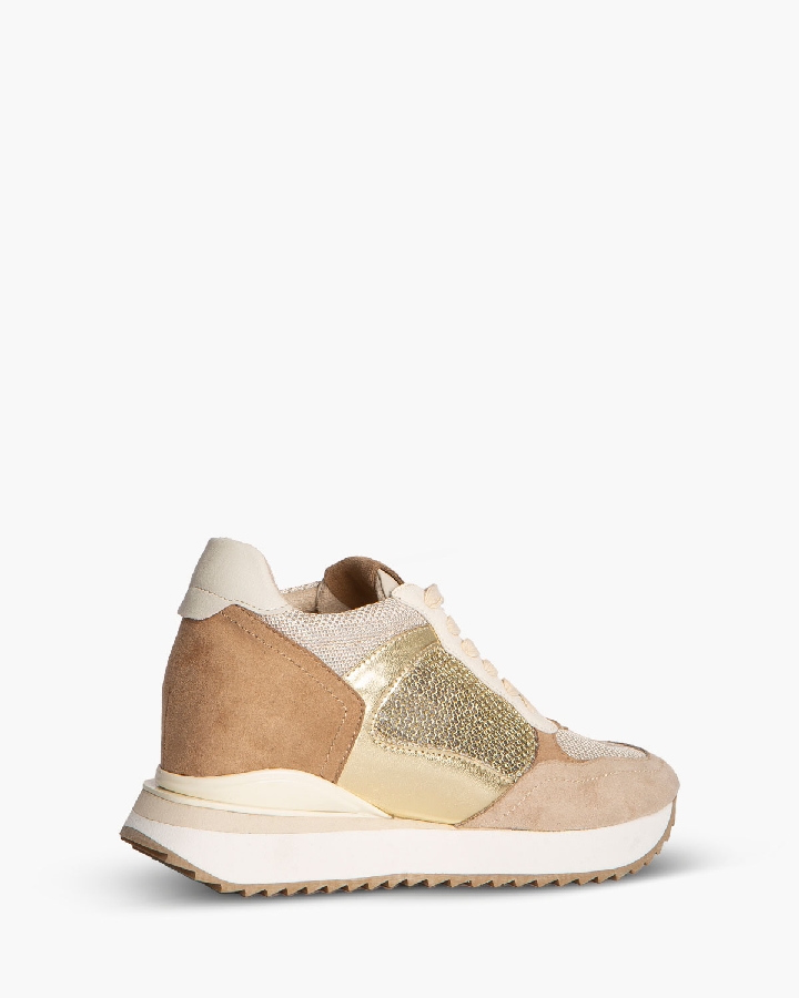 Corina Sneaker Μπεζ Χρυσό με εσωτερική φιάπα - Image 3