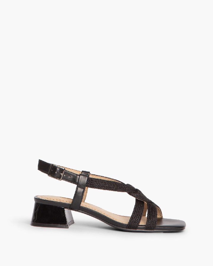 Corina Μαύρο Πέδιλο με τετράγωνο χαμηλό τακούνι - Image 2