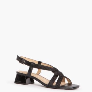 Corina Μαύρο Πέδιλο με τετράγωνο χαμηλό τακούνι