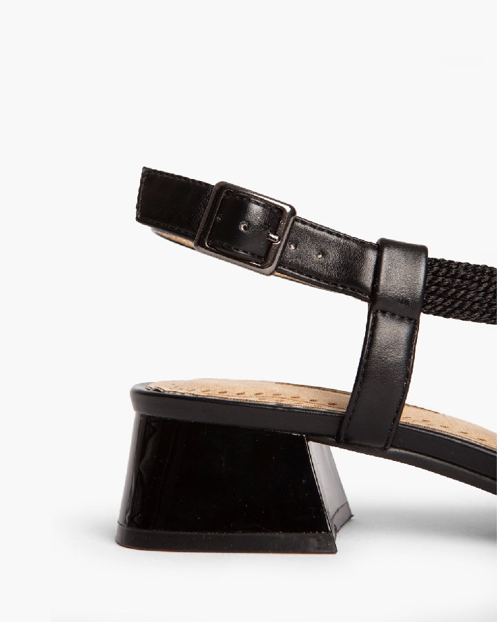 Corina Μαύρο Πέδιλο με τετράγωνο χαμηλό τακούνι - Image 6