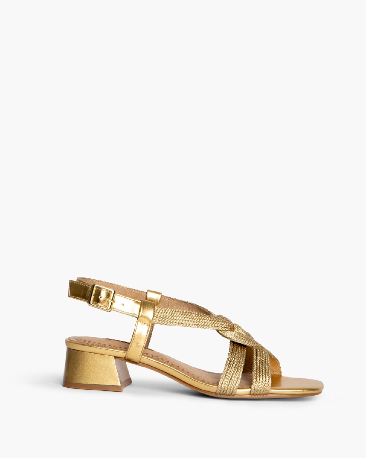 Corina Χρυσό Πέδιλο με τετράγωνο χαμηλό τακούνι - Image 6
