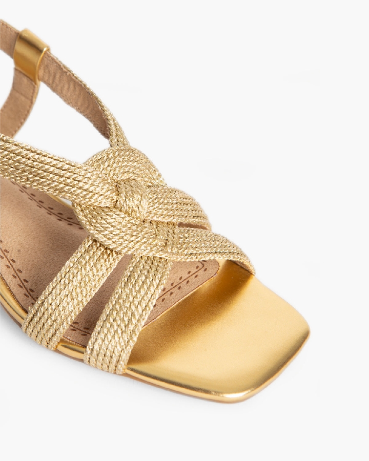 Corina Χρυσό Πέδιλο με τετράγωνο χαμηλό τακούνι - Image 2