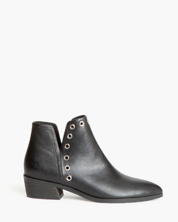 Corina Eco Leather Μαύρο Μποτάκι με Χαμηλό αστράγαλο