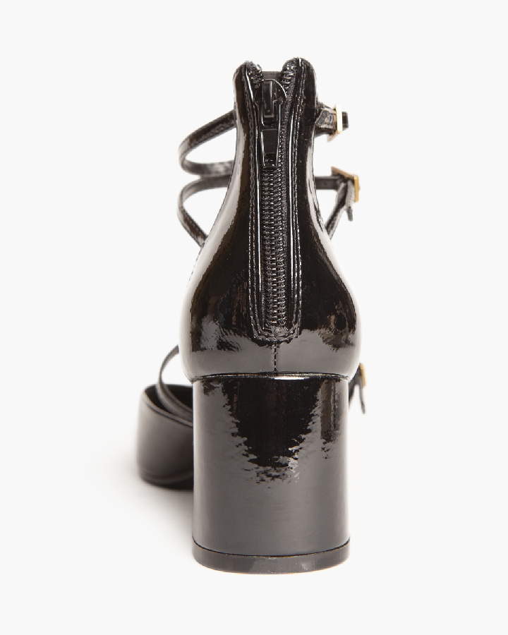 Corina Μαύρες Λουστρίνι Γόβες με λεπτά λουράκια - Image 5