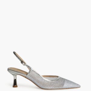 Corina Ασημί Μυτερή Γόβα με Λουράκι