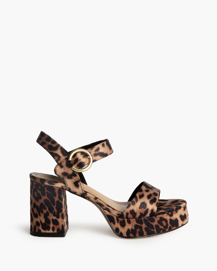 Corina Λέοπαρ Καφέ Μαύρο Πέδιλο