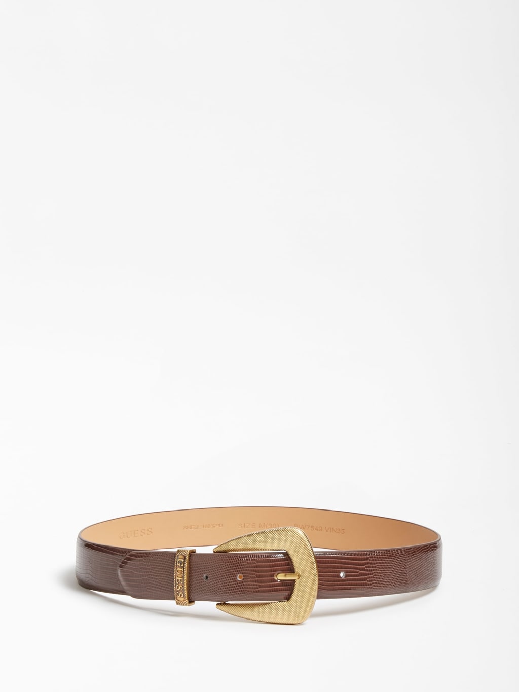Guess Καφέ Κροκό Ζώνη με αγκράφα - Image 2
