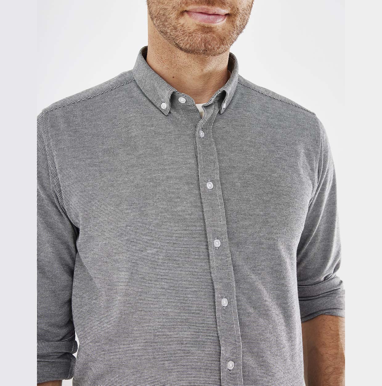 Mexx Ανδρικό Βαμβακερό Πουκάμισο Γκρι Σκούρο - Image 3