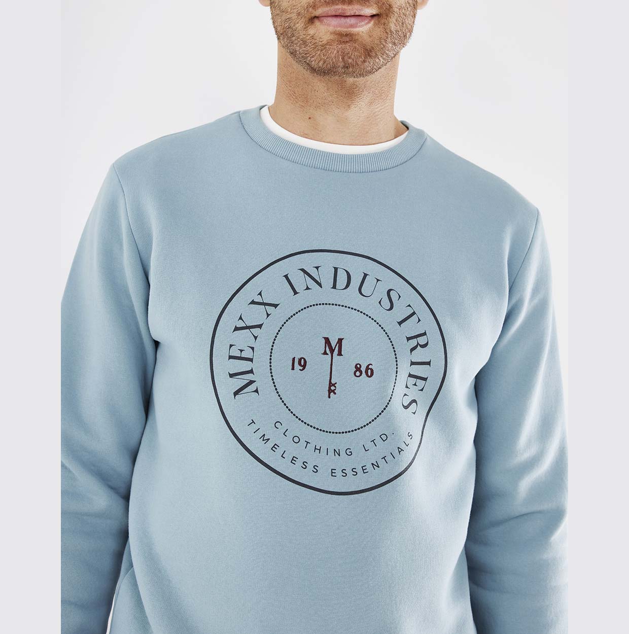 Mexx Γαλάζιο Ανδρικό Φούτερ με Στάμπα - Image 4