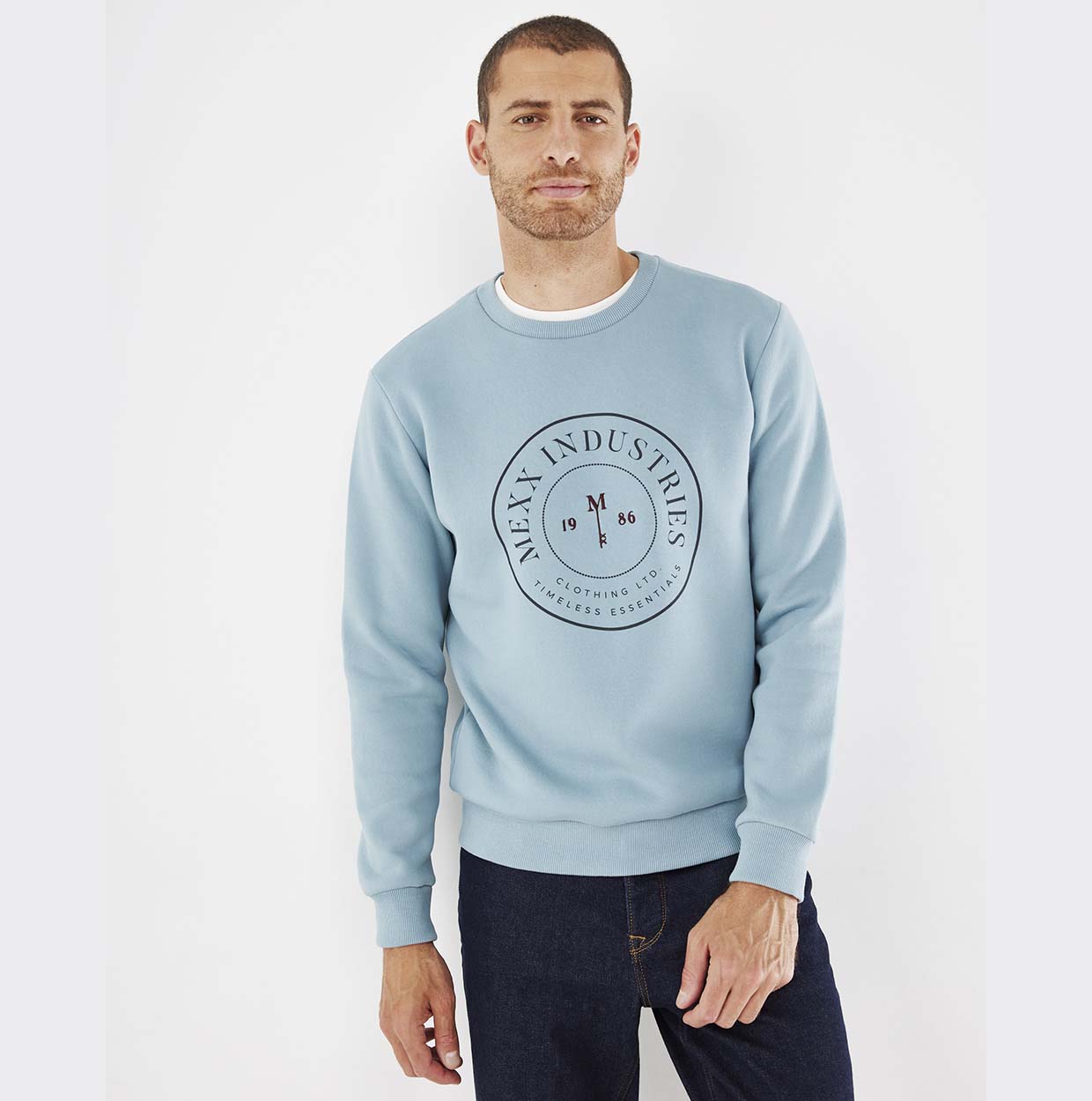 Mexx Γαλάζιο Ανδρικό Φούτερ με Στάμπα