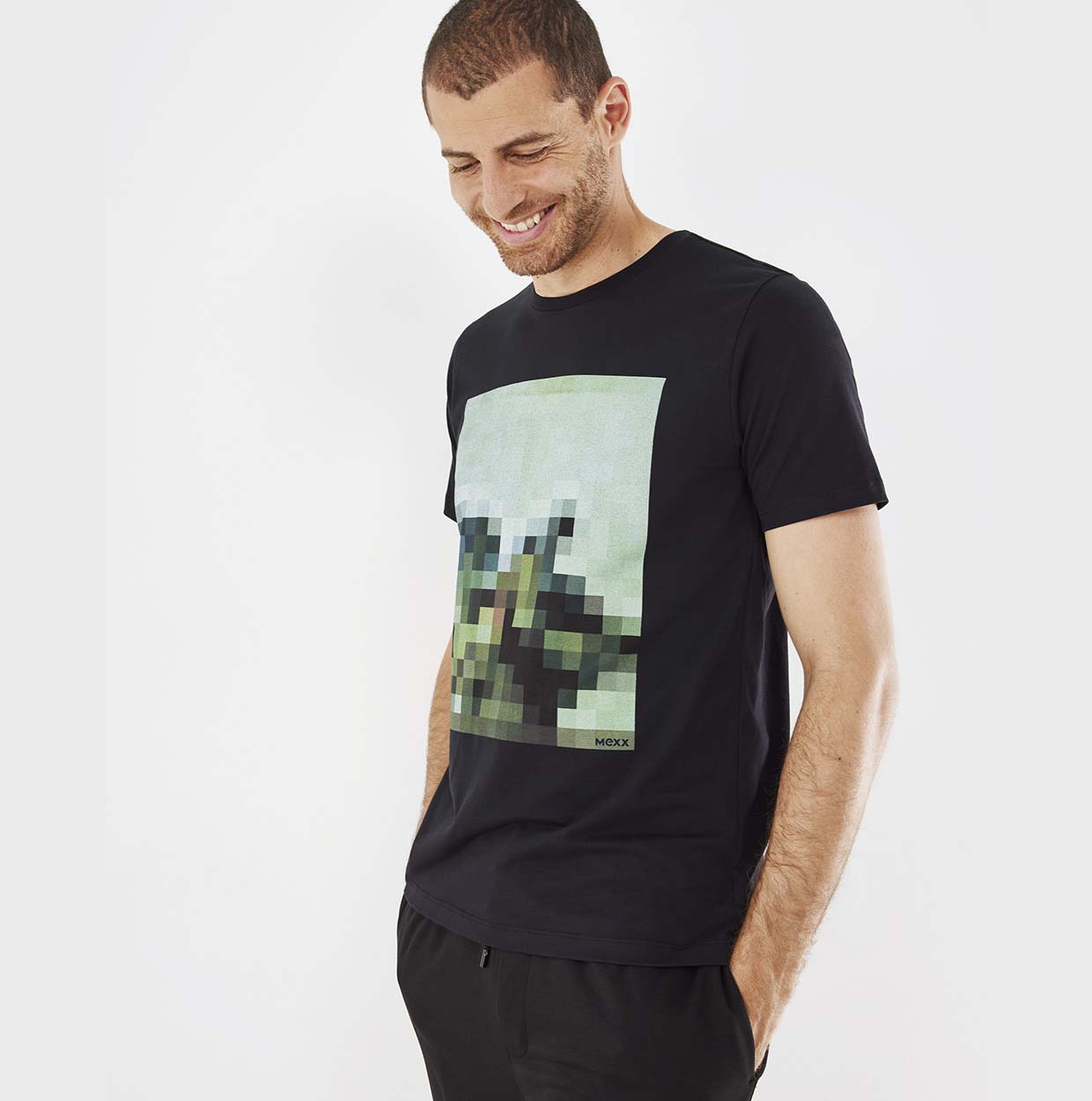 Mexx Μαύρο Ανδρικό Βαμβακερό T-Shirts