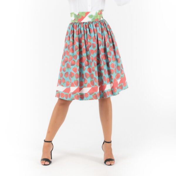 Manolo Midi Φούστα Πολύχρωμη με Φράουλες