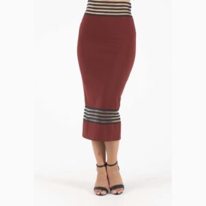 C. Manolo Ψηλόμεση Φούστα Κεραμιδί / Καφέ