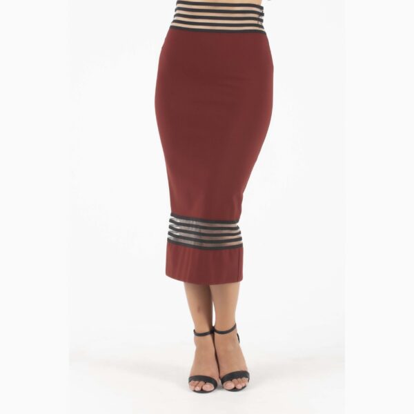 C. Manolo Ψηλόμεση Φούστα Κεραμιδί / Καφέ