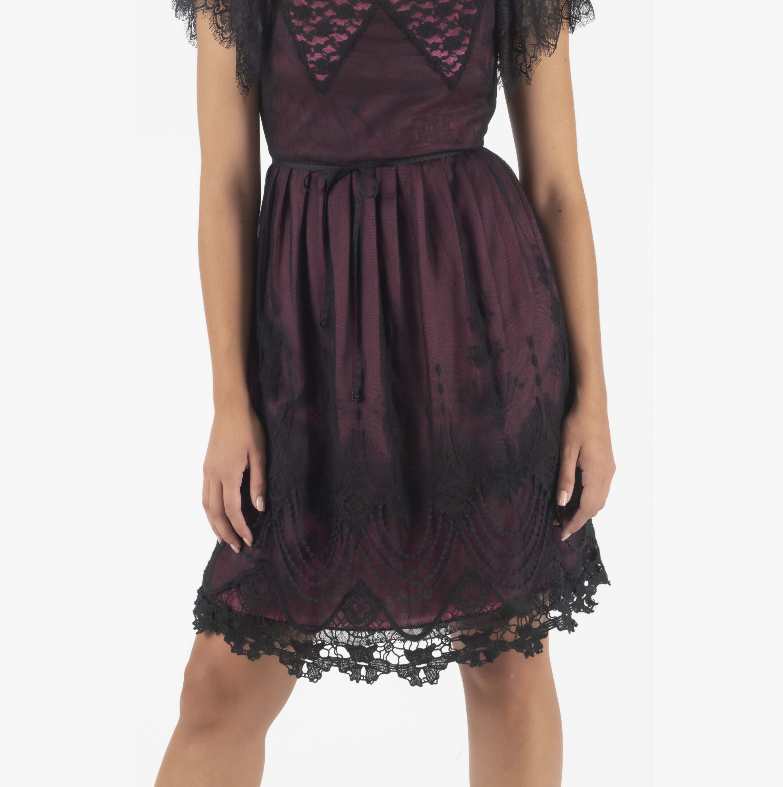 Twin Set Μαύρο Δαντελωτό Φόρεμα - Image 3