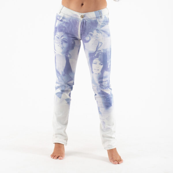 Guees by Marciano Άσπρο-Μωβ Τζιν Παντελόνι Με Στάμπα