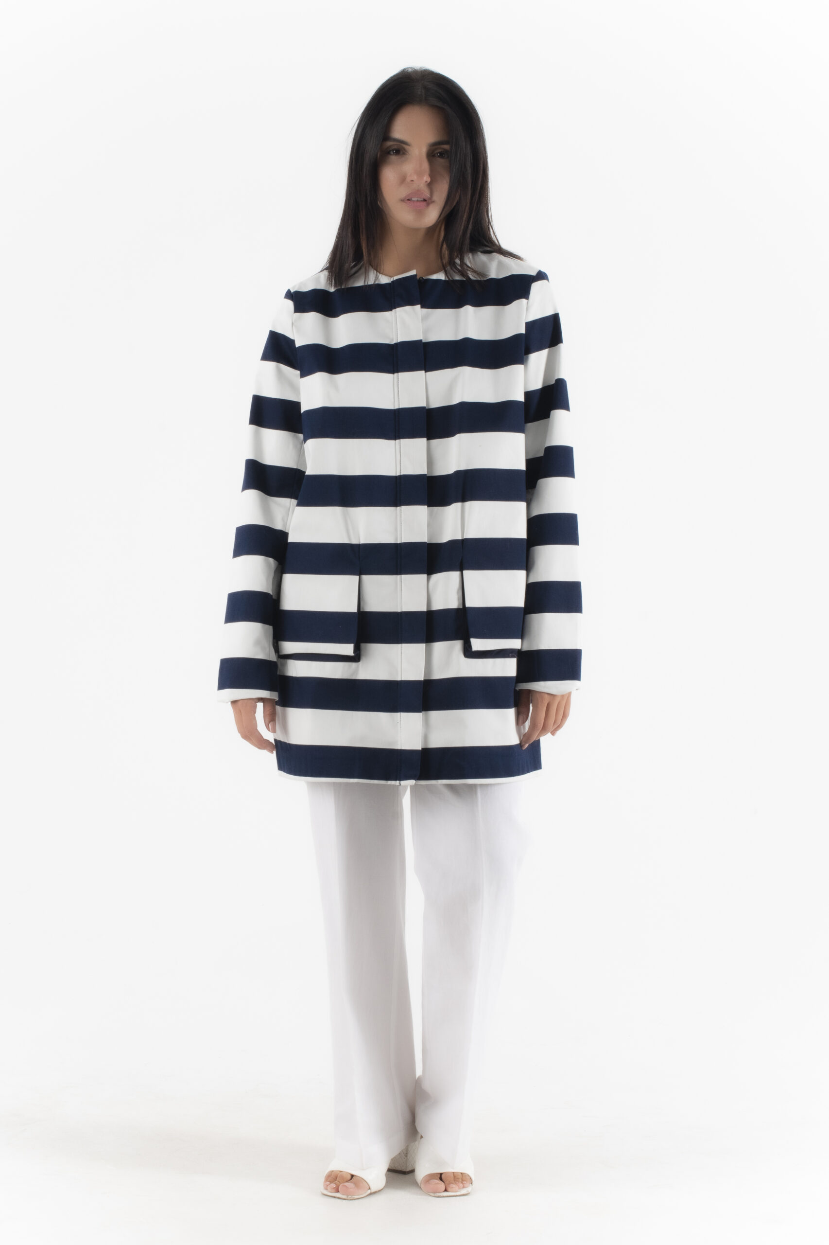 Mexx Ριγέ Άσπρη - Μπλέ Καπαρντίνα - Image 3