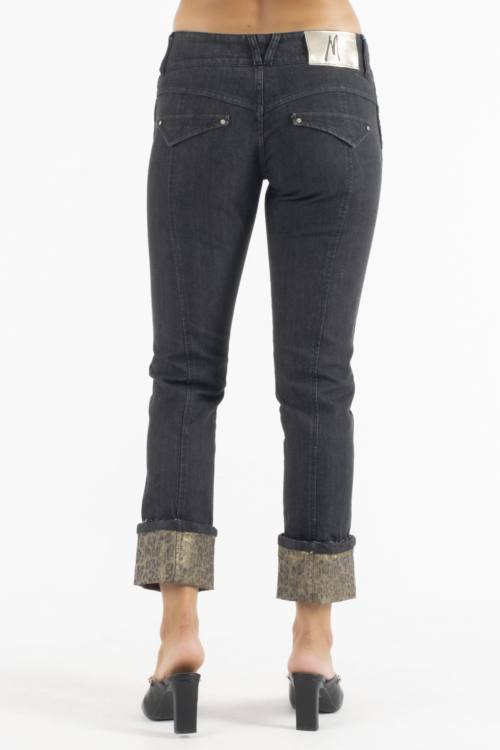 Guees by Marciano Μαύρο Τζιν με φαρδύ ρεβέρ Λεοπάρ - Image 2