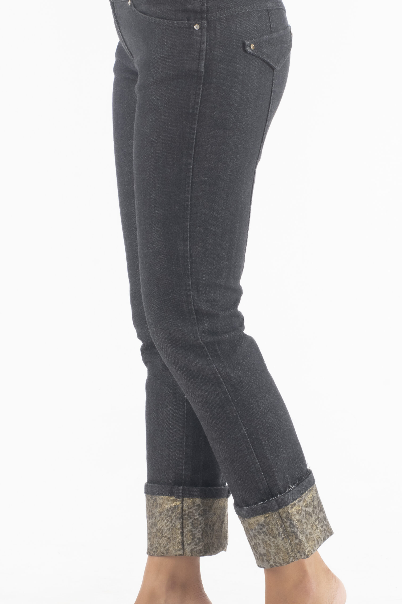 Guees by Marciano Μαύρο Τζιν με φαρδύ ρεβέρ Λεοπάρ - Image 4