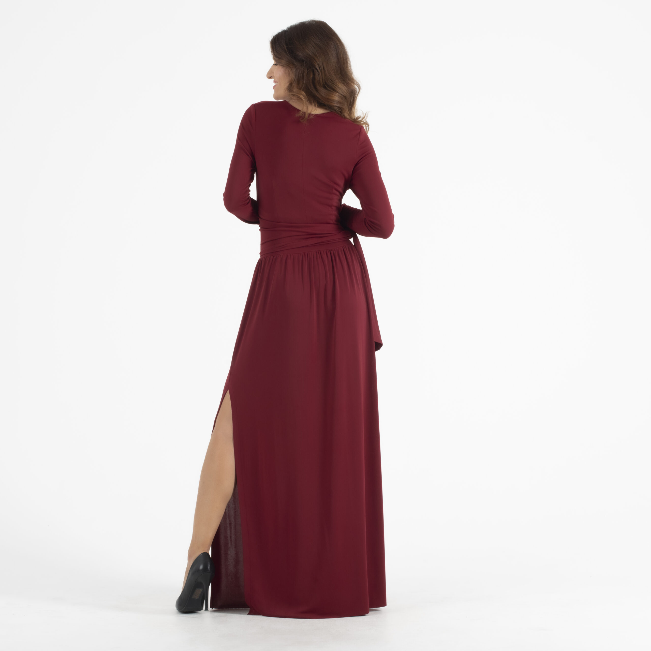 Manolo Βαθύ Κόκκινο Maxi Φόρεμα - Image 4
