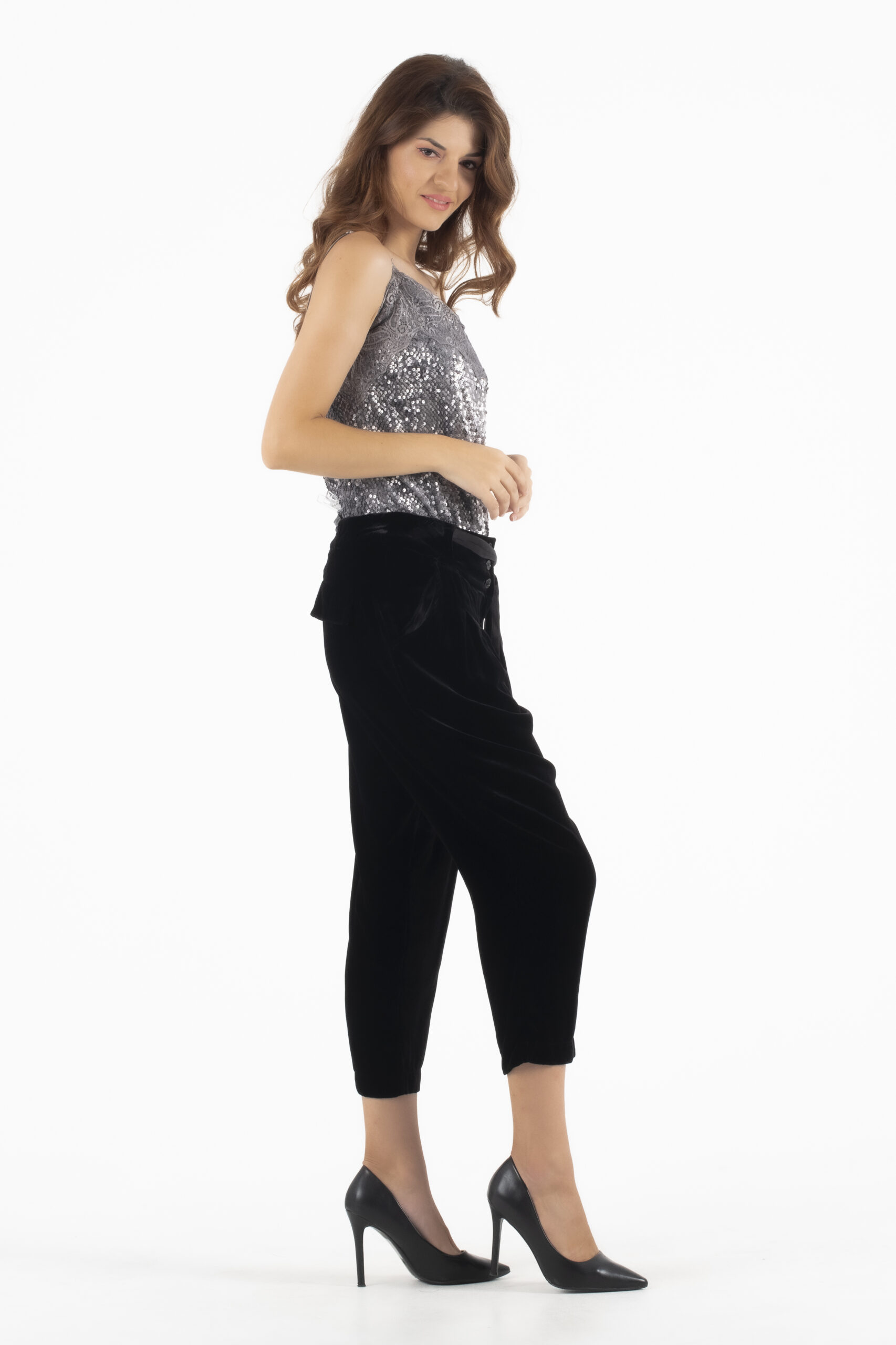 Fairly Μαύρο Βελούδο Παντελόνι - Image 4