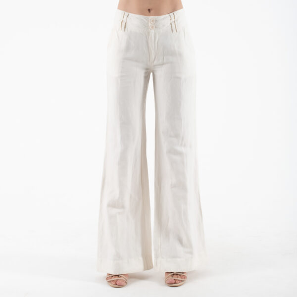 Fairly Off White Παντελόνι Σε Φαρδιά Γραμμή