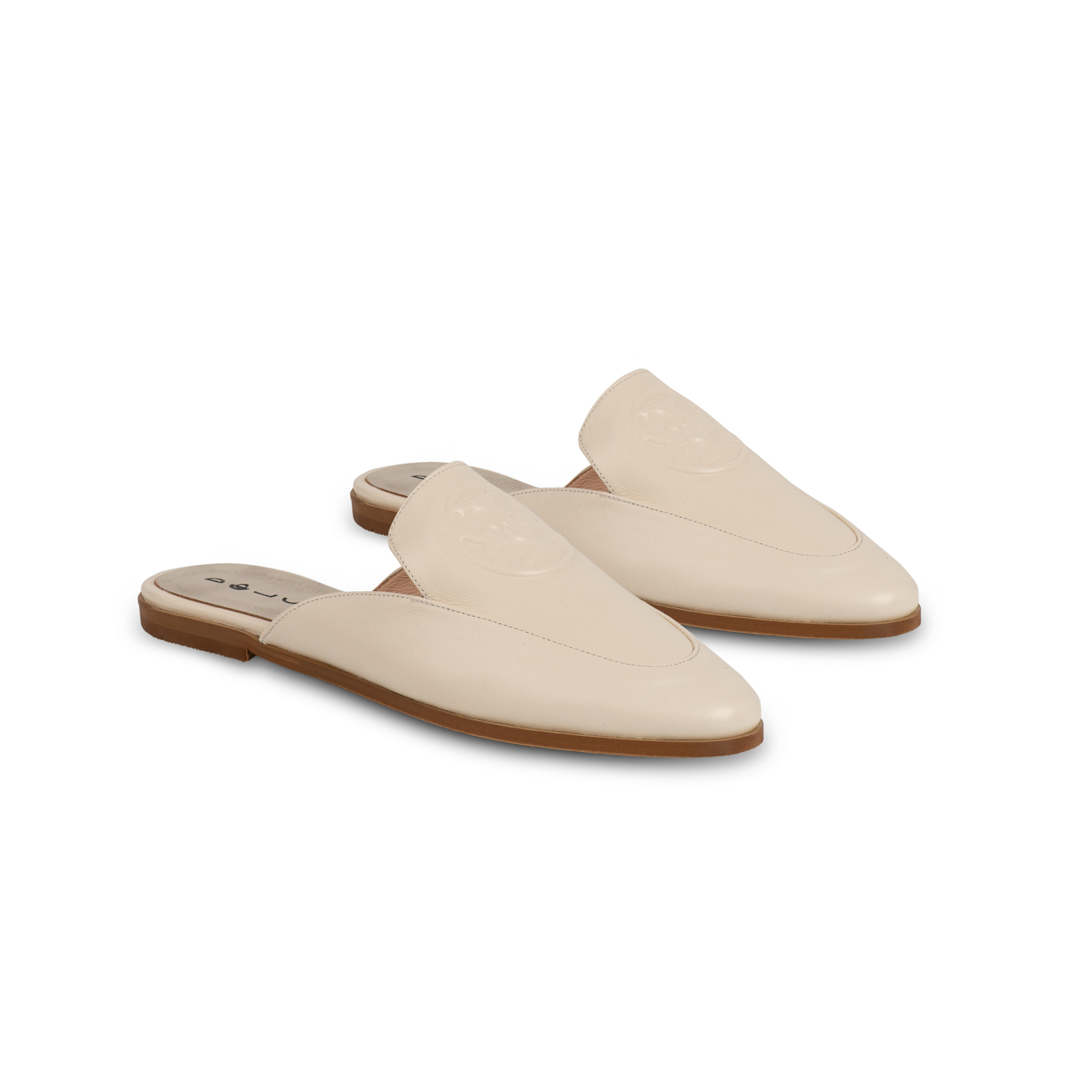 Dolce Εκρού Δερμάτινα Mules - Image 2