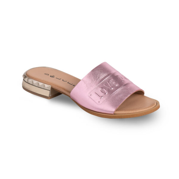 Dolce Σανδάλια Με Τακούνι Ροζ Μεταλλικό
