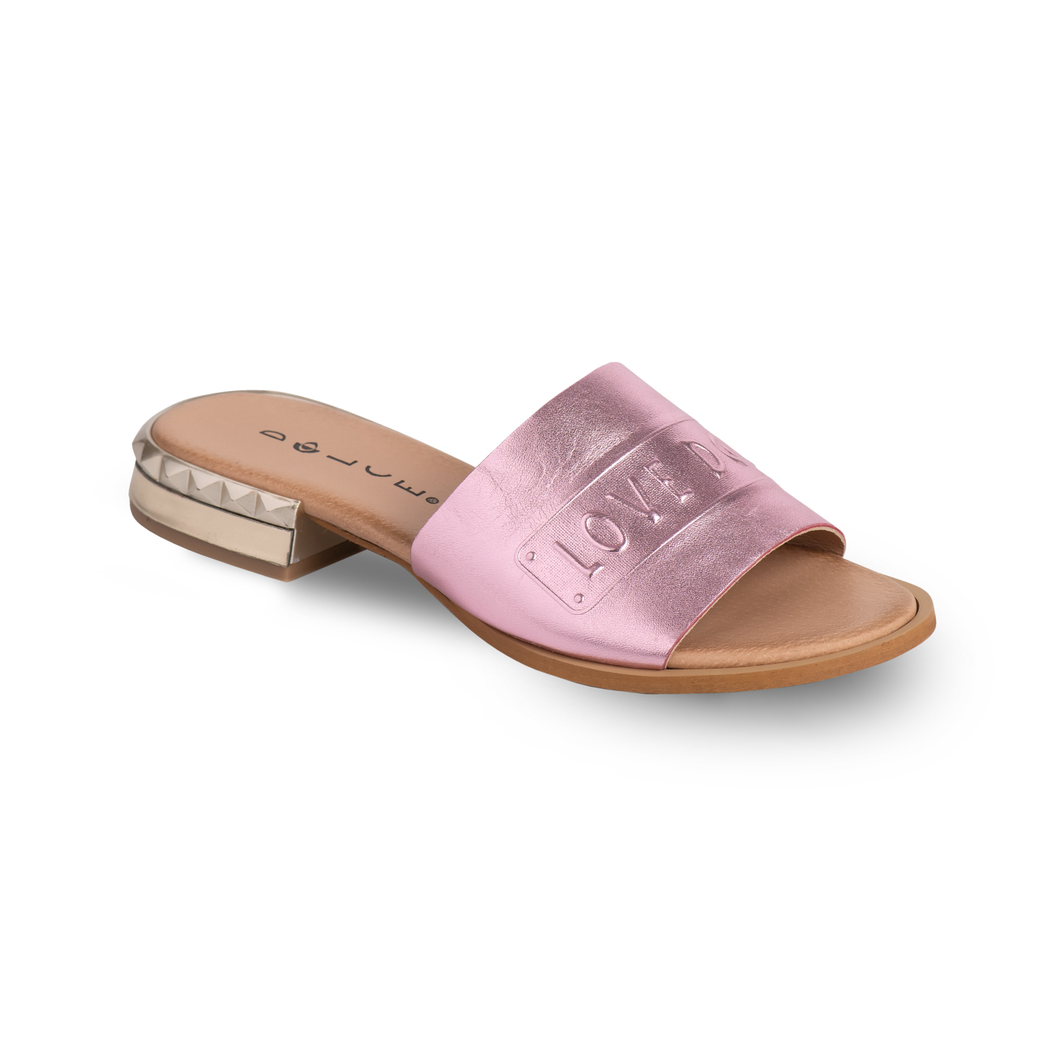 Dolce Σανδάλια Με Τακούνι Ροζ Μεταλλικό