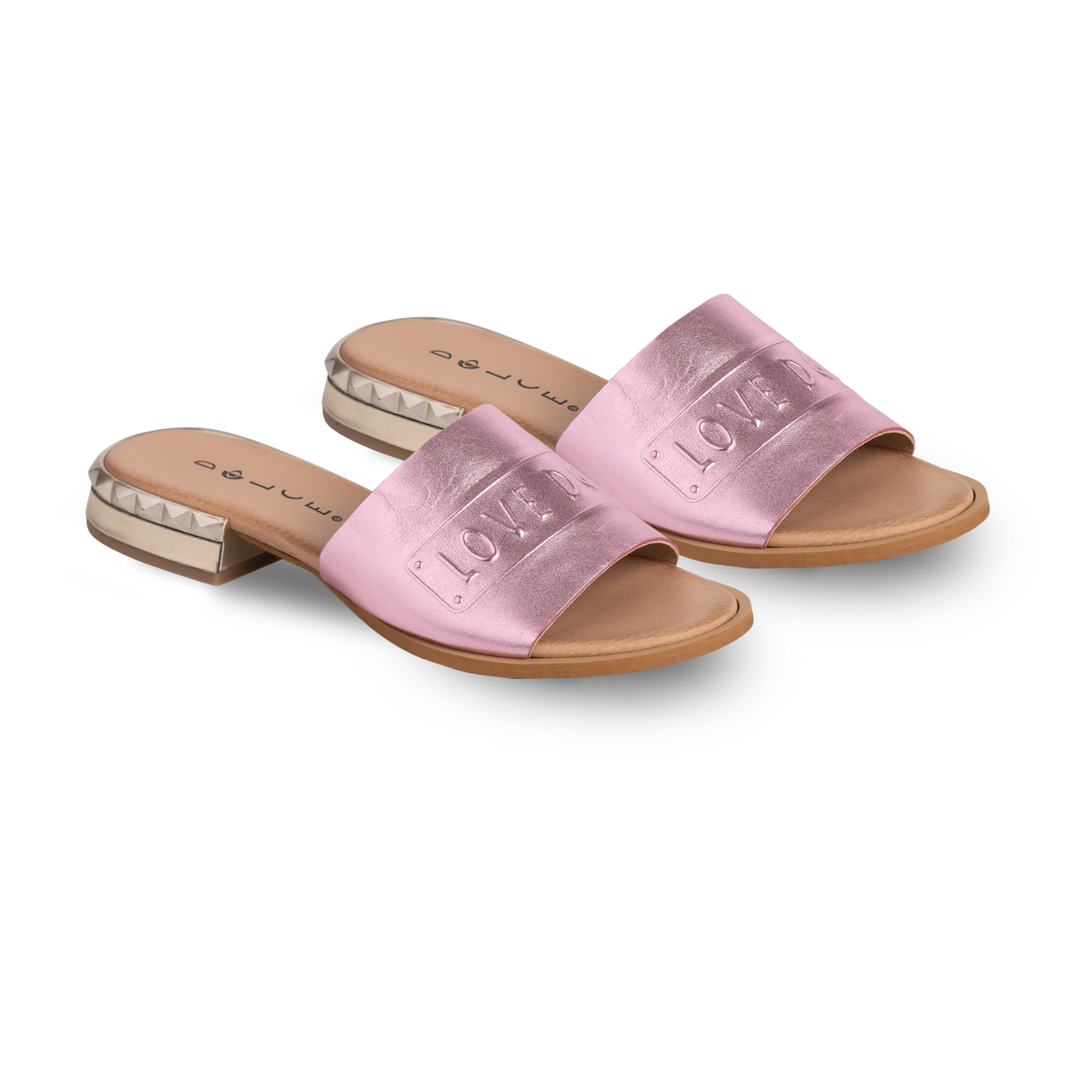 Dolce Σανδάλια Με Τακούνι Ροζ Μεταλλικό - Image 2