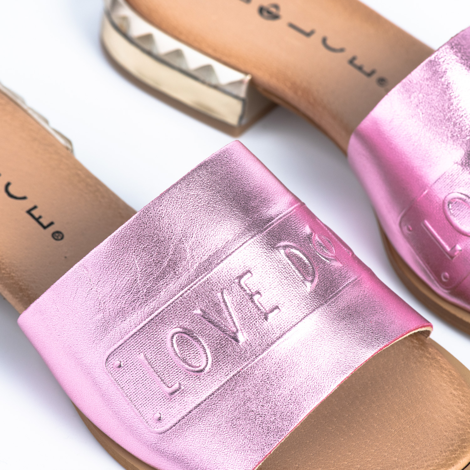 Dolce Σανδάλια Με Τακούνι Ροζ Μεταλλικό - Image 4