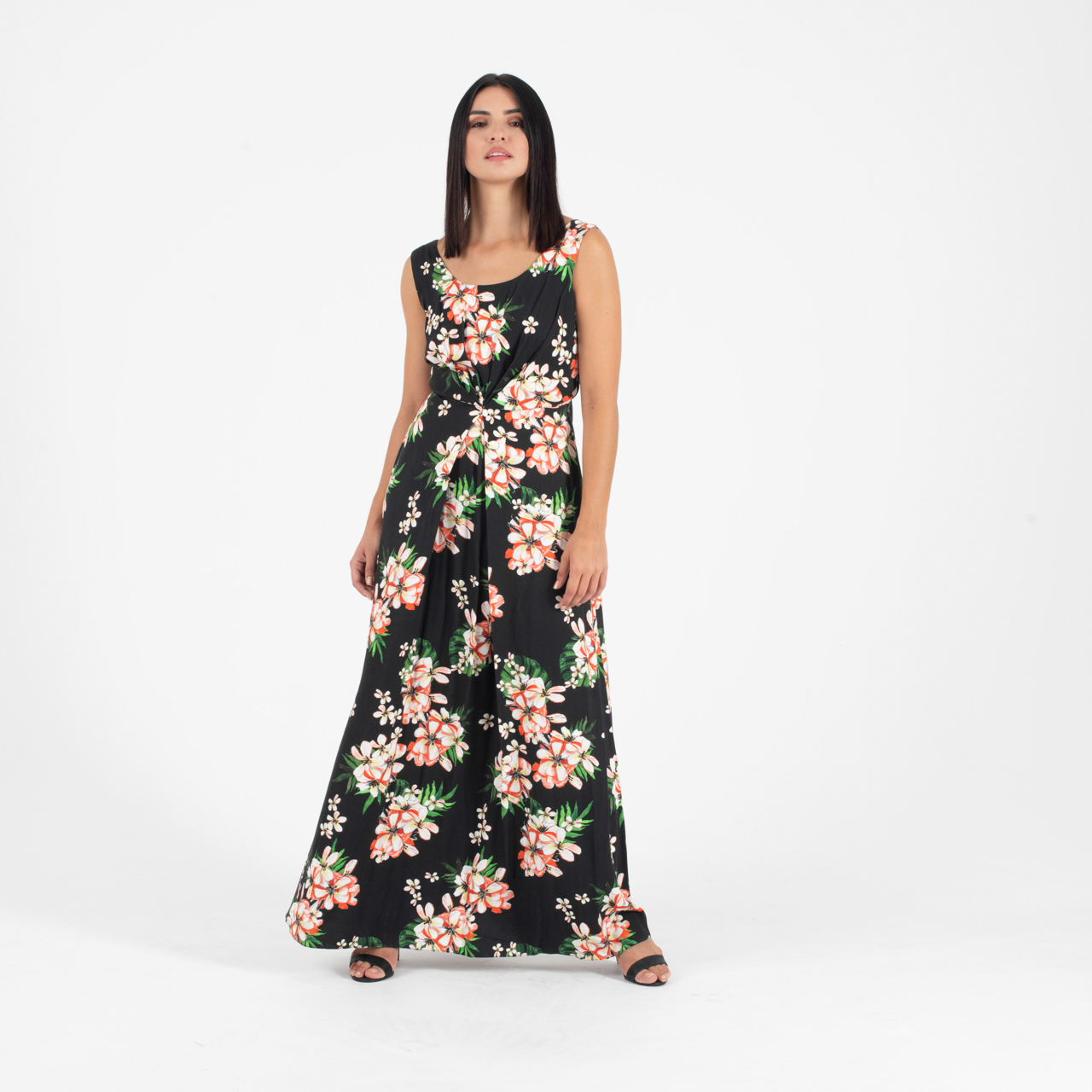 Forel Μαύρο Μακρύ Φόρεμα Floral - Image 2