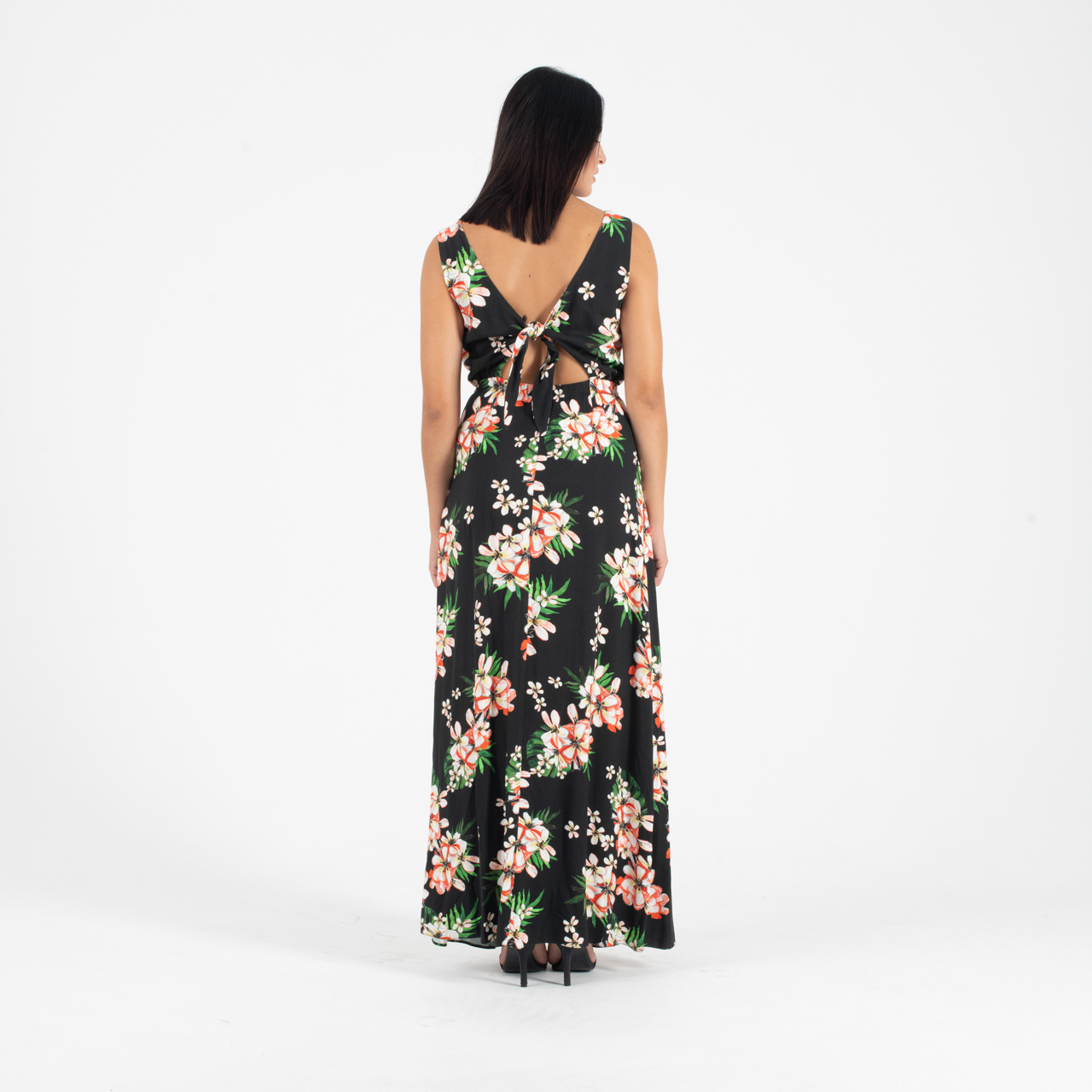 Forel Μαύρο Μακρύ Φόρεμα Floral - Image 3