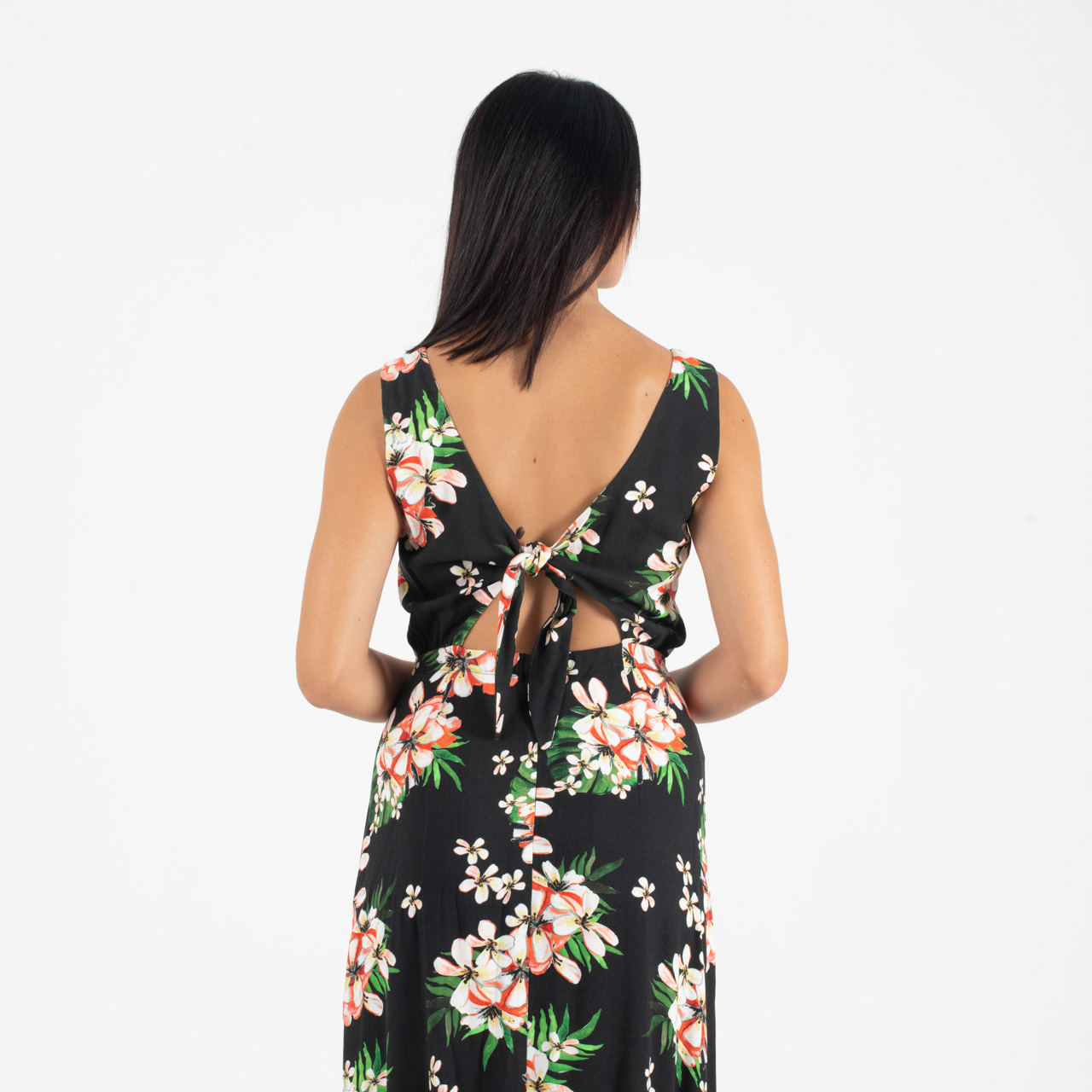 Forel Μαύρο Μακρύ Φόρεμα Floral - Image 4