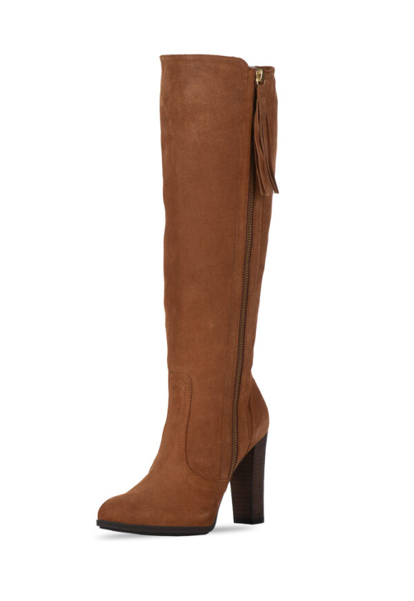 Unisa Suede Γυναικεία Μπότα Ταμπά με Ψηλό Τακούνι