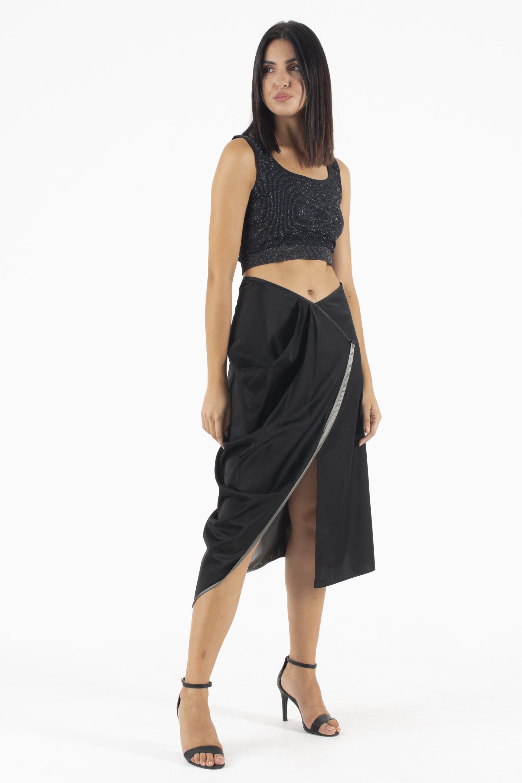 Be Mine Midi Μαύρη Φούστα Φάκελος